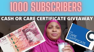 1000 SUBSCRIBERS  GIVEAWAYS 2022  THANK YOU  CARE CERTIFICATE💰 [upl. by Penrod]