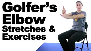 Golfers Elbow Stretches amp Exercises  Ask Doctor Jo [upl. by Arjun306]