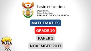 November Grade 10 Maths Paper 1 [upl. by Teodor]