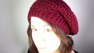 How to Loom Knit a Beret Hat DIY Tutorial [upl. by Aitram]