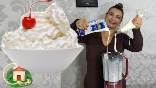 COMO BATER CHANTILLY NO PONTO CORRETO no LIQUIDIFICADOR  Culinária em Casa [upl. by Sylirama]