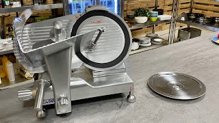 Electric Slicer  Cleaning Sharpening and Changing the Blade  Chefs Gear [upl. by Nairb]