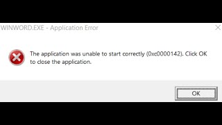 Fix WINWORDEXE Application Error 0xc0000142 The Application was Unable to Start Correctly [upl. by Carny715]