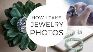 JEWELRY PHOTOGRAPHY  how I take jewelry photos at home Product photography for Etsy [upl. by Svend]