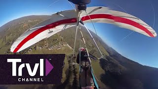 Lookout Mountain Hang Gliding Adventure  360 Video  Travel Channel [upl. by Zeiler]