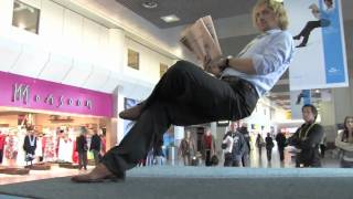 Guerilla Marketing  KLM Economy Comfort Product with Ramana at Manchester Airport [upl. by Nahsor972]