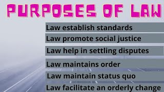 INTRODUCTION TO LAW LESSON 2THE PURPOSESIMPORTANCE OF LAW [upl. by Antin]