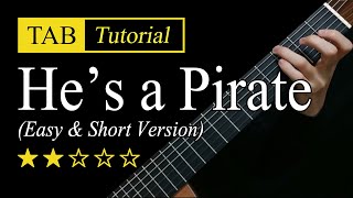 Hes a Pirate Easy Version  Guitar Lesson  TAB [upl. by Dunham]