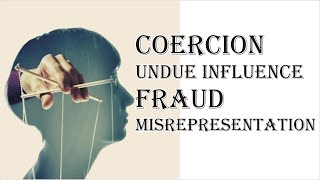 Coercion Undue Influence Fraud Misrepresentation  Indian Contract Act 1872  Law Guru [upl. by Phillip473]