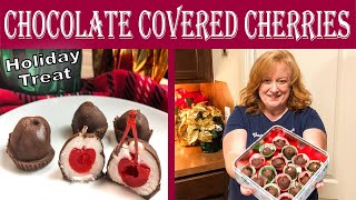 Easy Chocolate Covered Cherries  Holiday Treat [upl. by Nnaer159]