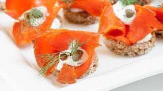 How to Make Smoked Salmon Canapés  Best Smoked Salmon Canapes  Finger Food [upl. by Tingley861]