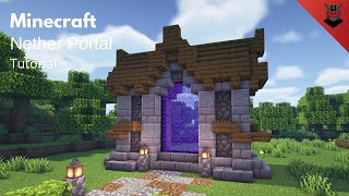 Minecraft How to Build a Medieval Nether Portal  Nether Portal Design Tutorial [upl. by Danzig]