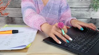 ASMR Paper amp Typing Sounds • Data Entry • Home Office Ambiance [upl. by Hurff]