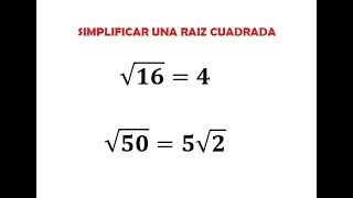 Simplificar una raíz cuadrada [upl. by Peisch609]