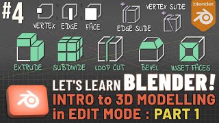 Lets Learn Blender 4 3D Modelling in Edit Mode Part 1 [upl. by Rawdan302]