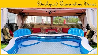 Family Lounge Pool SetUp amp Review  Backyard Quarantine Series Part 2 [upl. by Nahc]