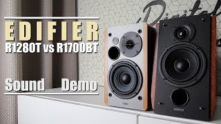 Edifier R1700BT vs Edifier R1280T  Sound Demo w Bass Test [upl. by Ssegrub]