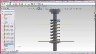 SolidWorks  How to add springs in assembly [upl. by Hahnert]