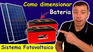 COMO DIMENSIONAR BATERIA para SISTEMA FOTOVOLTAICO Off Grid Aprenda [upl. by Donica]