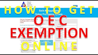 How To Get OEC Exemption Online [upl. by Willms993]