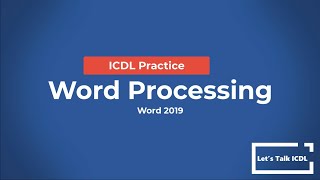 ICDL Practice  Documents Word Processing  Syllabus 50 Word 2019 [upl. by Eirrab]