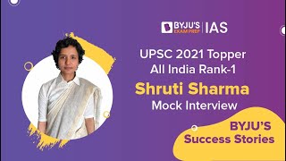 Shruti Sharma AIR1  UPSCIAS 2021 Topper  BYJU’S IAS  Tablet Learning Program Student [upl. by Lucius]