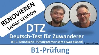 Deutsch lernen B1Prüfung DTZ  mündliche Prüfung  Renovieren gemeinsam etwas planen [upl. by Ainimre]