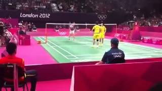 A video shows the Korean and Chinese badminton players try to lose in London Olympics [upl. by Nedac]