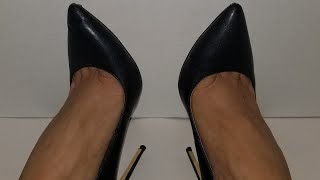 Black leather classic High Heel Pumps [upl. by Animrelliug]