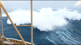 MONSTER WAVES Reaching Oil Rigs Windows  North Sea [upl. by Tessi863]