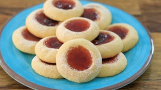 Thumbprint Cookies  Jam Cookies Recipe [upl. by Gilbart]