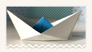 Cómo hacer un BARCO de papel  Origami Boat that floats  Tutorial [upl. by Gnoz]