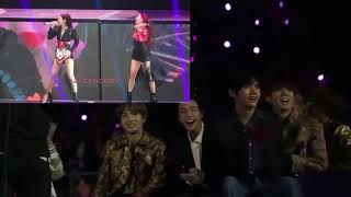 BTS REACTION TO BLACKPINK AND DUA LIPA KISS AND MAKE UP MAMA 2018 [upl. by Fisher969]