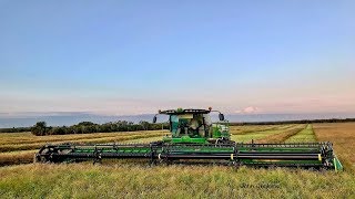 Swathing Canadian Canola with a John Deere W235 [upl. by Swithin117]