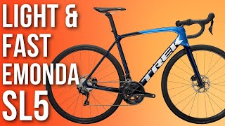 2021 Trek Emonda SL 5 Road Bike Review and Weight  Light Fast amp Aero [upl. by Acinehs]