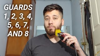 Beard Trimming Length Examples With Hair Clippers 18 Guards [upl. by Matless]