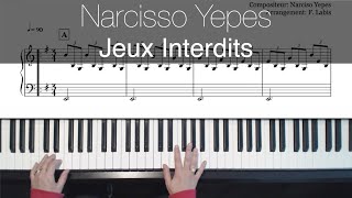 Jeux Interdits Romance  Narciso Yepes  Piano  hands  sheet music [upl. by Jose15]