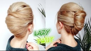 EASY LAZY HAIRSTYLE QUICK FRENCH TWIST BUN UPDO  Awesome Hairstyles [upl. by Nnylahs]