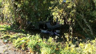 Rollover Tule Lake Road South Near Washington High School Spanaway WA [upl. by Nebuer]