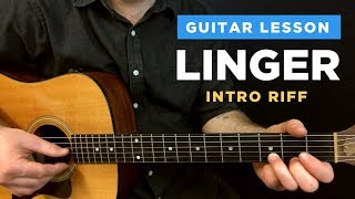 🎸 LINGER intro riff w tab Cranberries • Easy fingerstyle guitar lesson [upl. by Denten352]