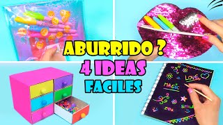 4 Ideas de Manualidades Cuando estás Aburrido [upl. by Nobell53]