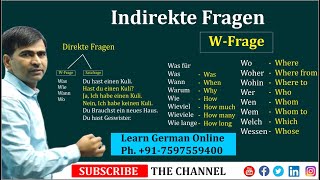 WQuestions in German  W Frage  German Grammar  Indirekte Fragen  Learn German A2 [upl. by Aziul37]