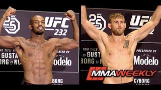 UFC 232 Official WeighIns Jon Jones vs Alexander Gustafsson [upl. by Esinaj]