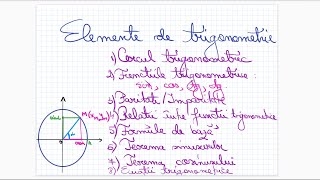 Elemente de Trigonometrie [upl. by Soraya]