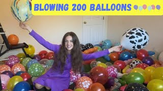 BLOWING UP 200 different themed balloons [upl. by Gillead]