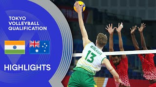 India vs Australia  Highlights  AVC Mens Tokyo Volleyball Qualification 2020 [upl. by Akyssej]