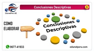 Como Elaborar Conclusiones Descriptivas [upl. by Ahsinod]