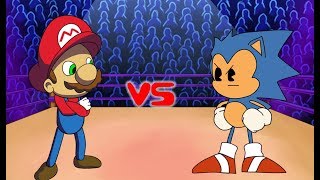 Mario vs Sonic  Cartoon Rap Battles [upl. by Yeleek]