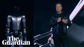 Tesla CEO Elon Musk showcases humanoid robot [upl. by Toms]