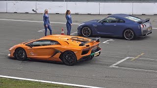 Lamborghini Aventador SVJ vs Nissan GTR R35 [upl. by Coward]